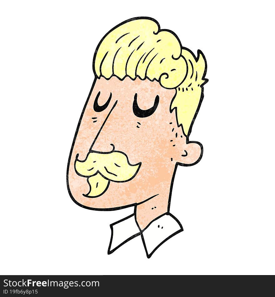 textured cartoon man with mustache