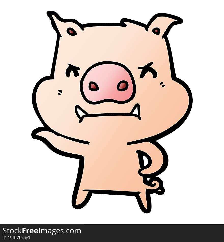 angry cartoon pig. angry cartoon pig