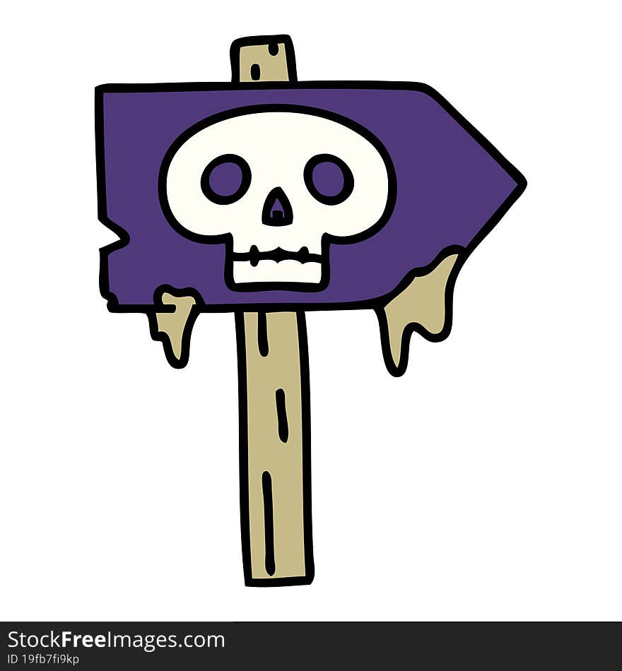 Spooky Halloween Sign Post