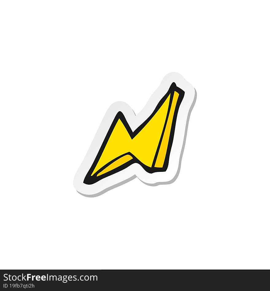 Sticker Of A Cartoon Lightning Bolt Doodle