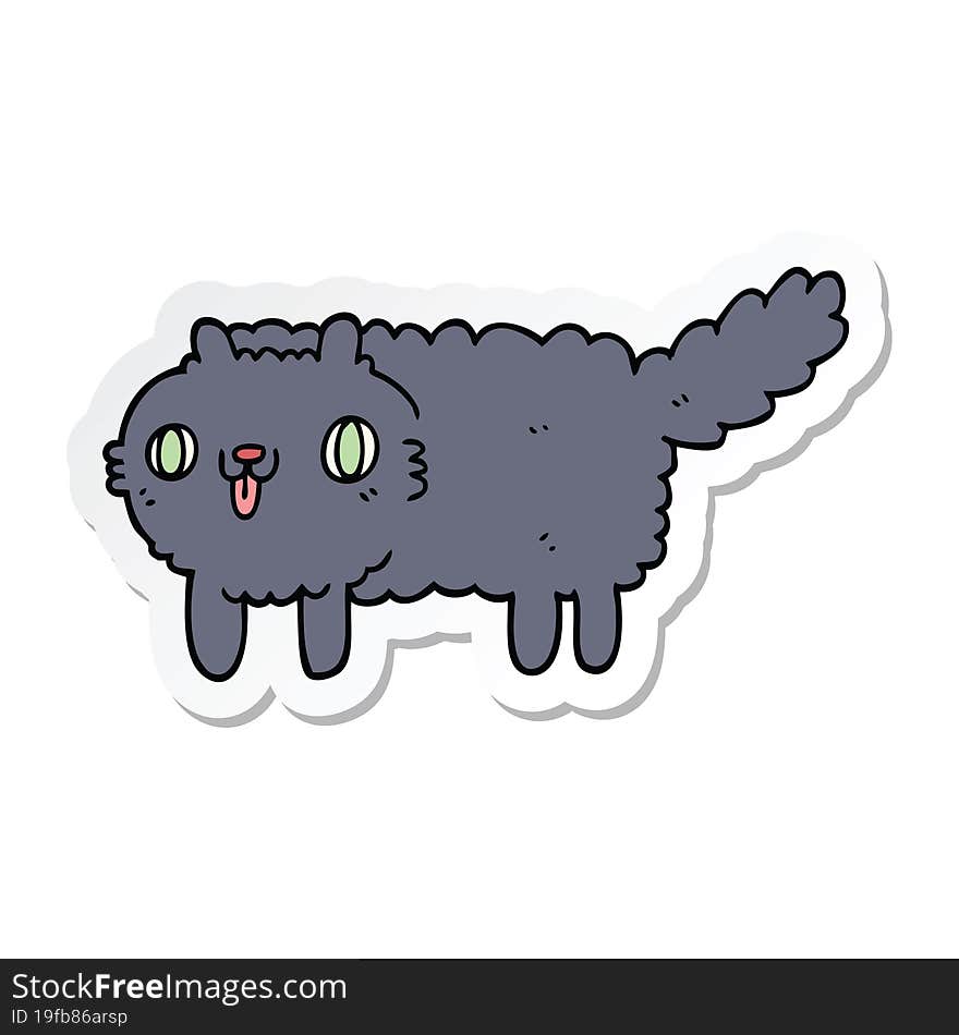 Sticker Of A Cartoon Cat