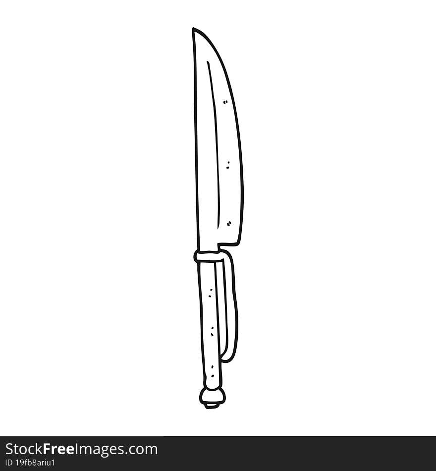 black and white cartoon knife