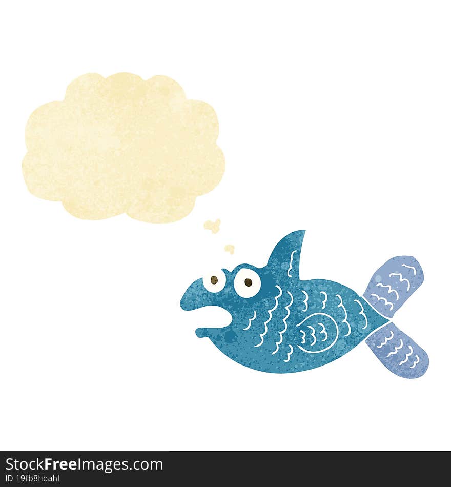 cartoon fish with thought bubble