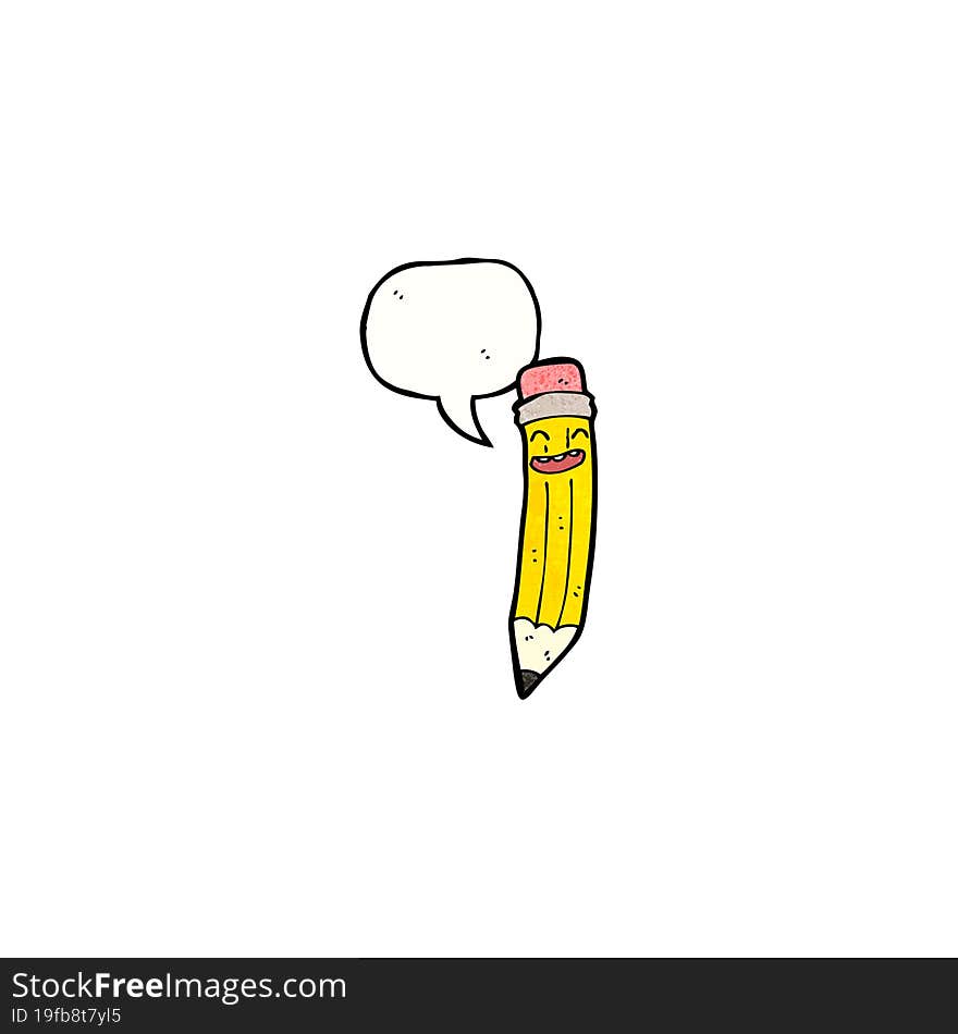 talking pencil cartoon character