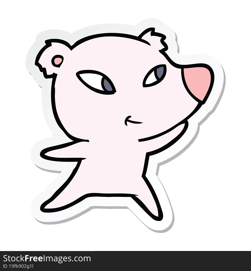 sticker of a cute cartoon bear