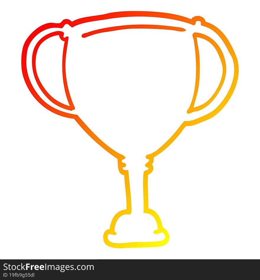 warm gradient line drawing cartoon sports trophy