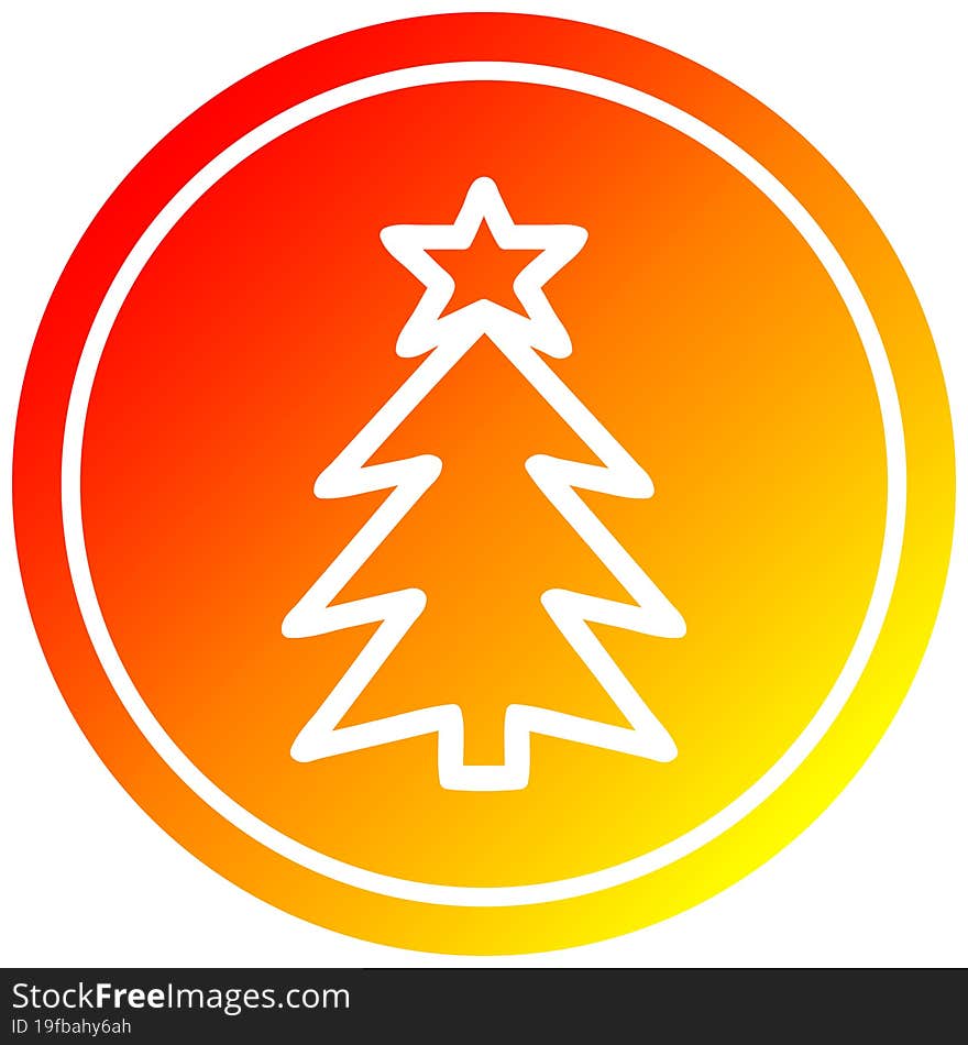 Christmas Tree Circular In Hot Gradient Spectrum