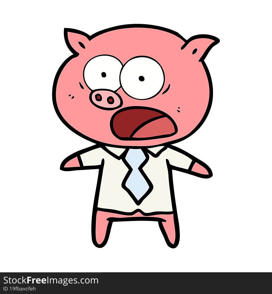 cartoon pig shouting. cartoon pig shouting