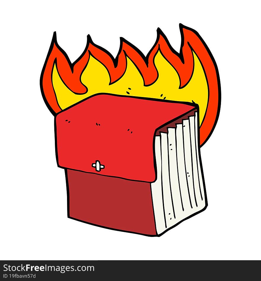 cartoon burning business files