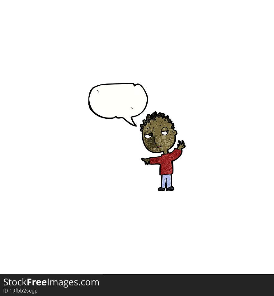 Cartoon Boy With Speech Bubble