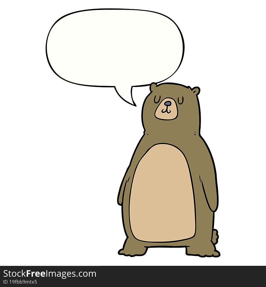 cartoon bear with speech bubble. cartoon bear with speech bubble