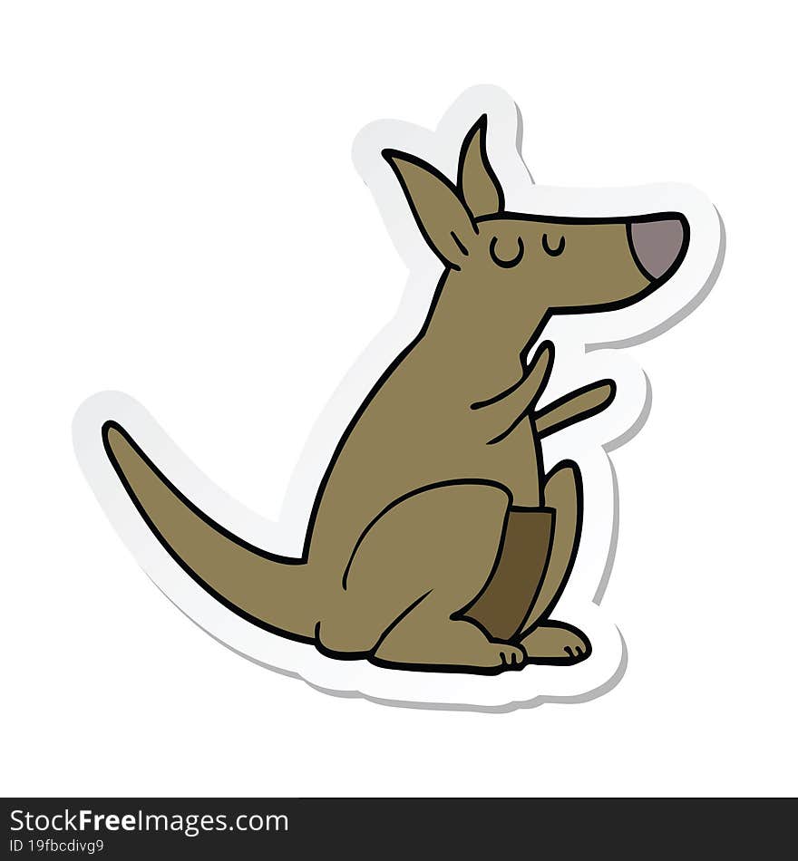 sticker of a cartoon kangaroo