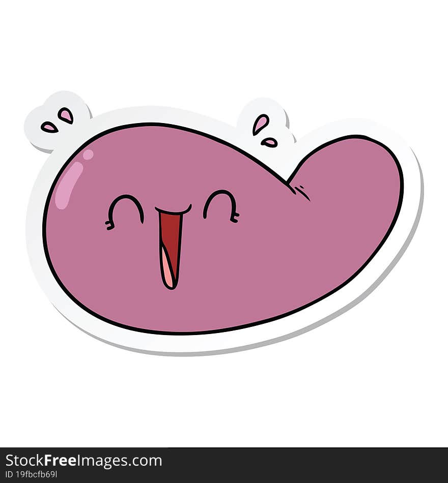 sticker of a cartoon gall bladder