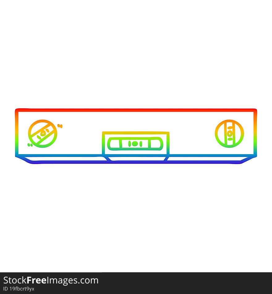 rainbow gradient line drawing cartoon spirit level