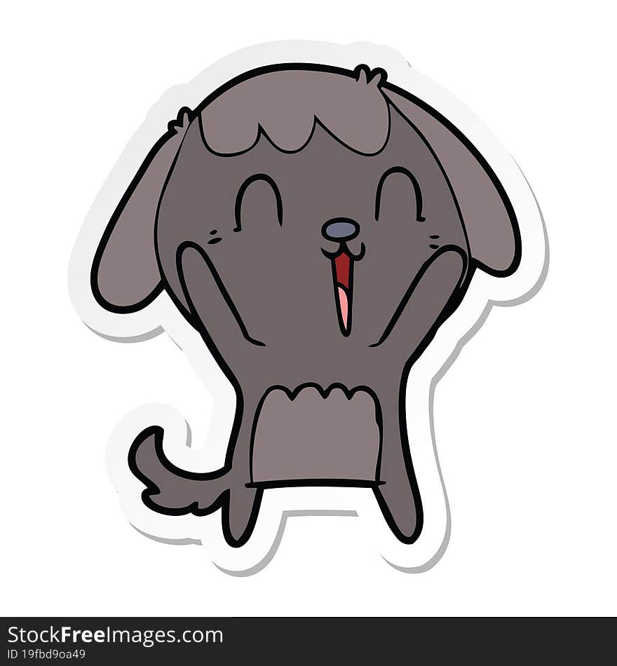 sticker of a cute cartoon dog crying