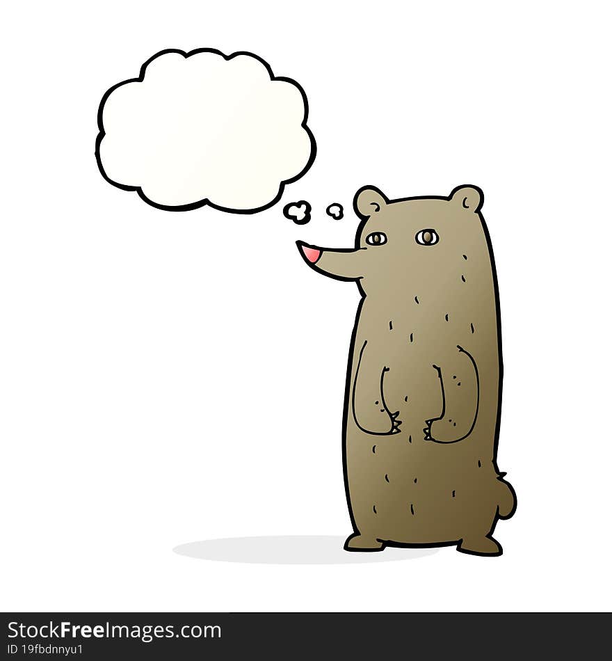 funny cartoon bear with thought bubble