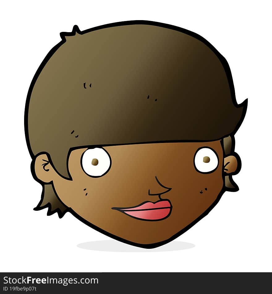 cartoon happy female face