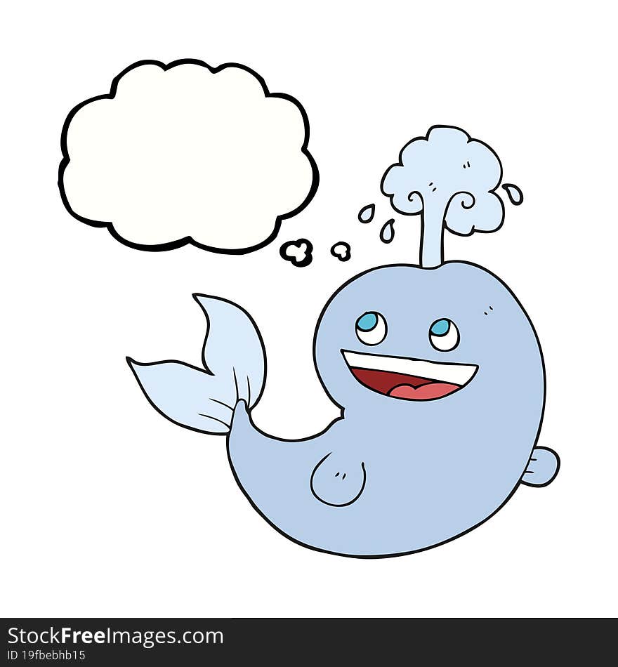 thought bubble cartoon whale spouting water