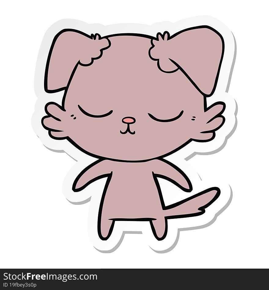 sticker of a cute cartoon dog