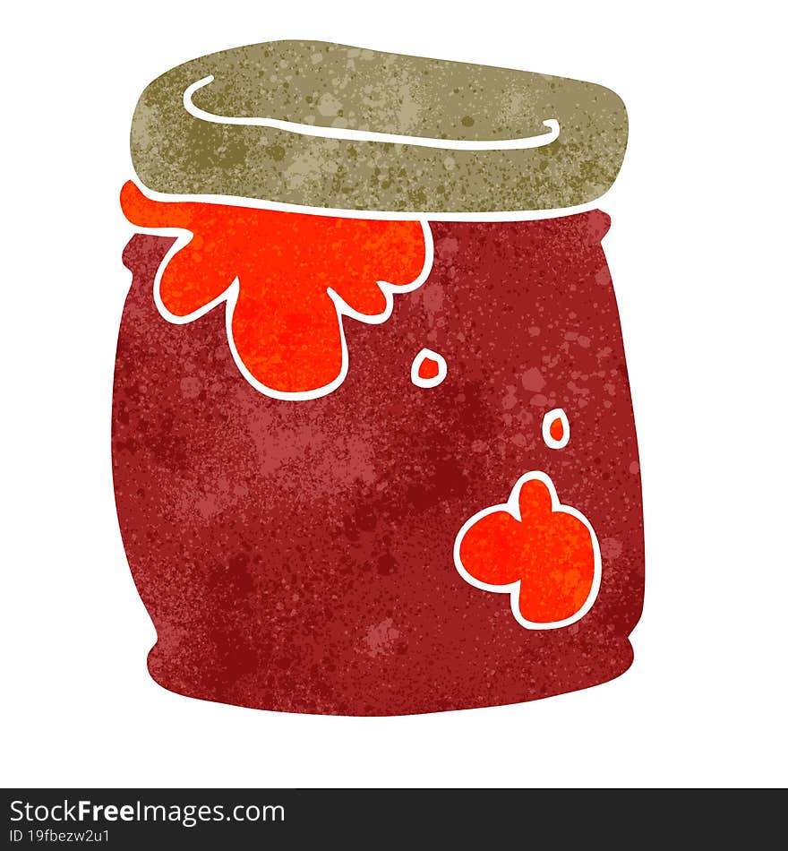 retro cartoon jar of jam