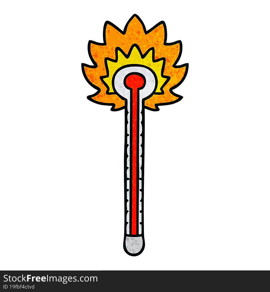 quirky hand drawn cartoon hot thermometer