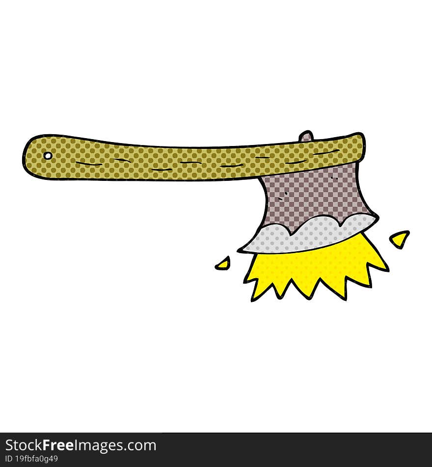 cartoon striking axe