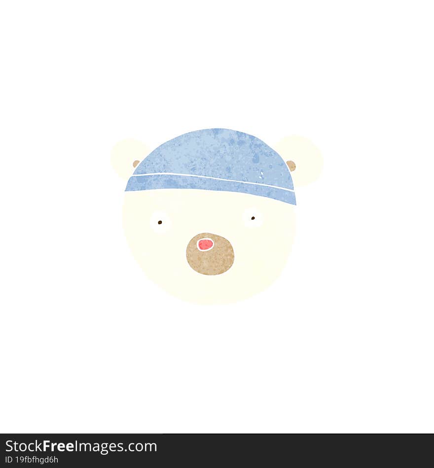 Cartoon Polar Bear Cub Wearing Hat