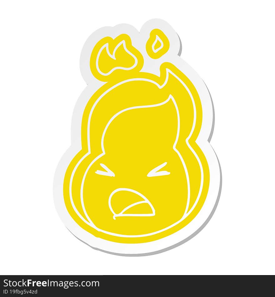 Cartoon Sticker Kawaii Cute Fire Flame