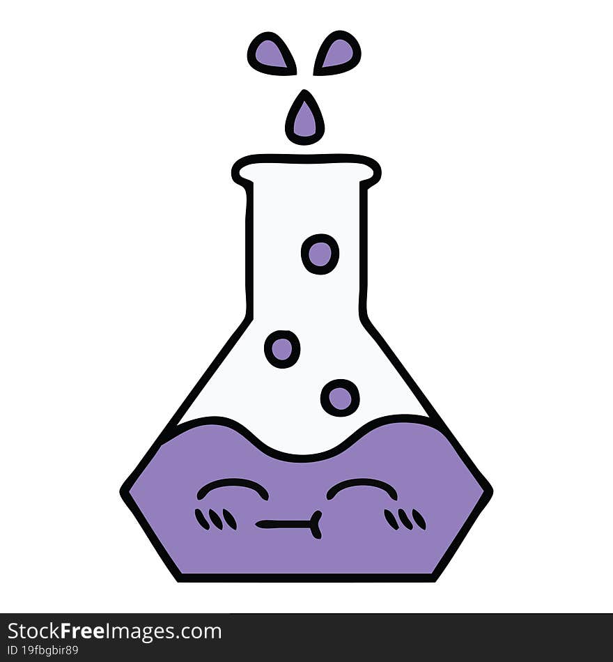 cute cartoon science beaker