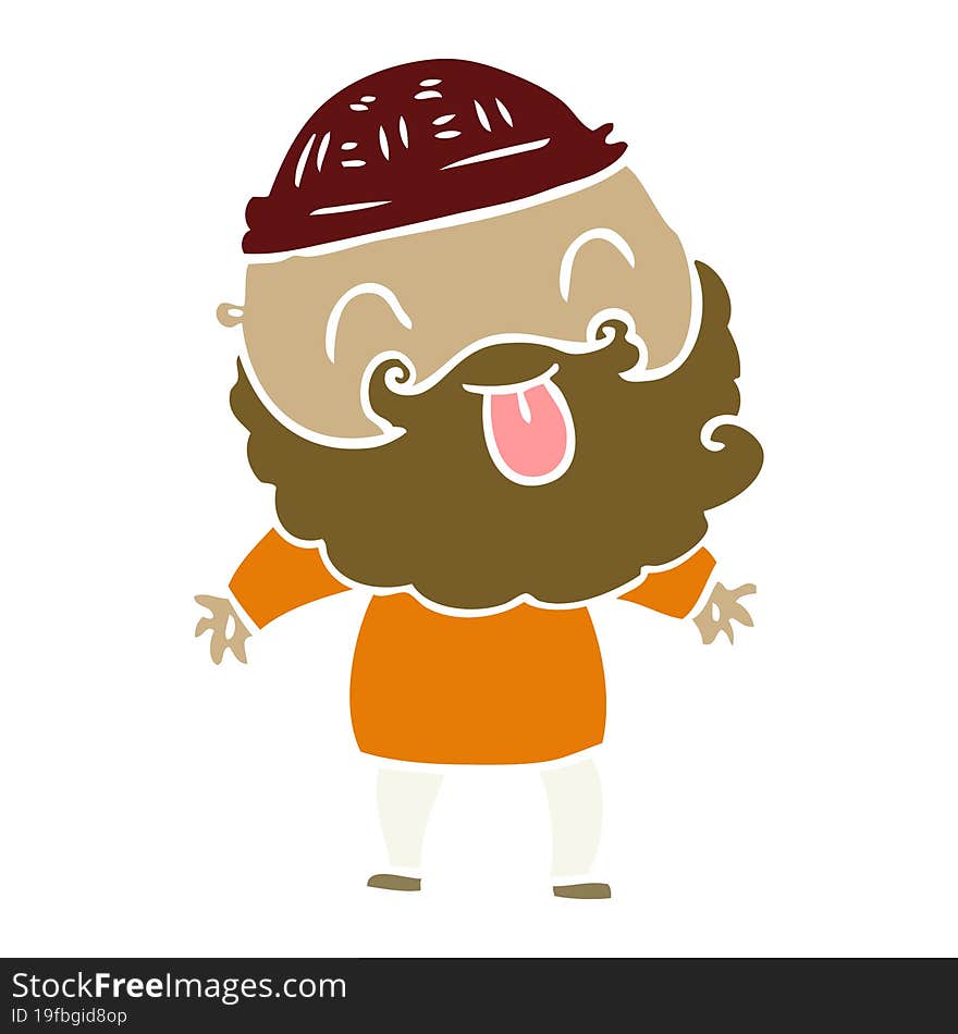 man with beard sticking out tongue