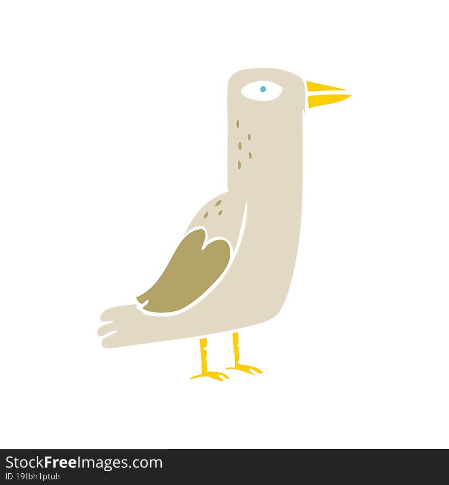 flat color style cartoon bird