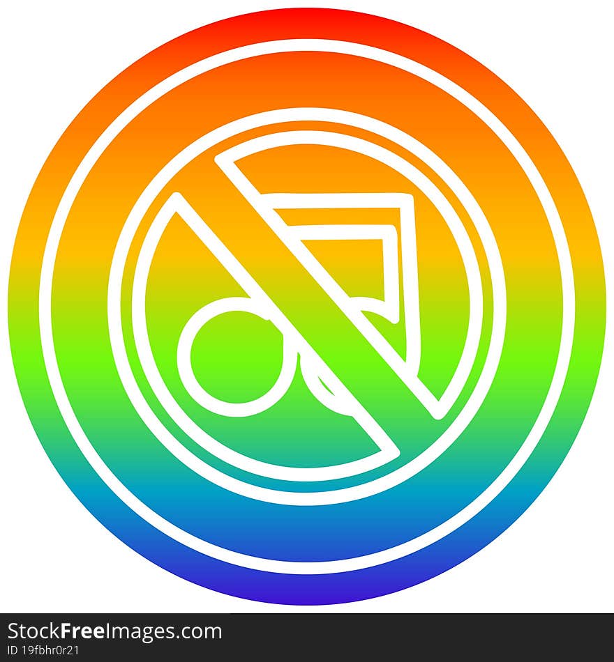 no music circular in rainbow spectrum