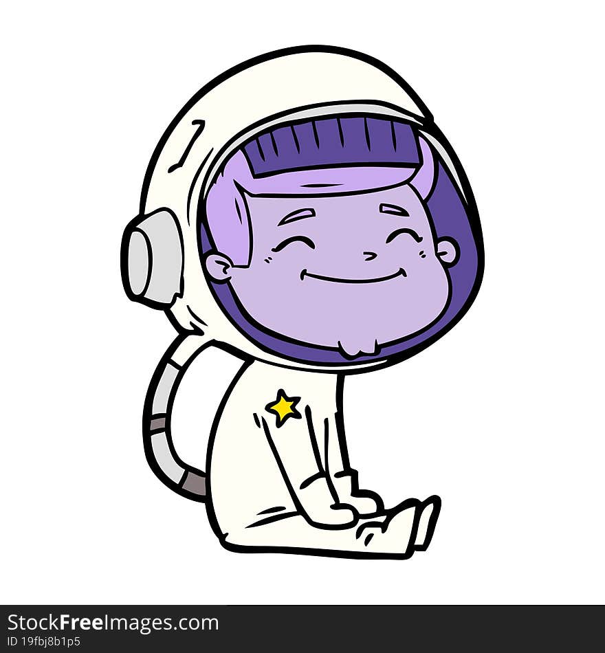 happy cartoon astronaut. happy cartoon astronaut