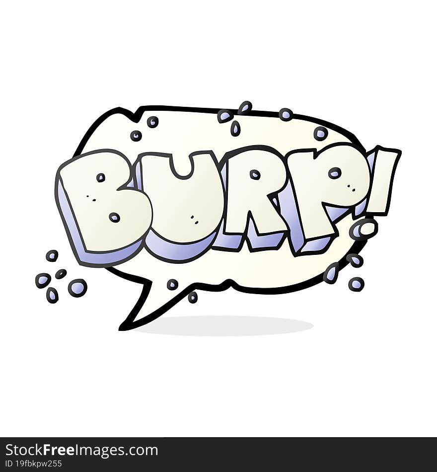 speech bubble cartoon burp text