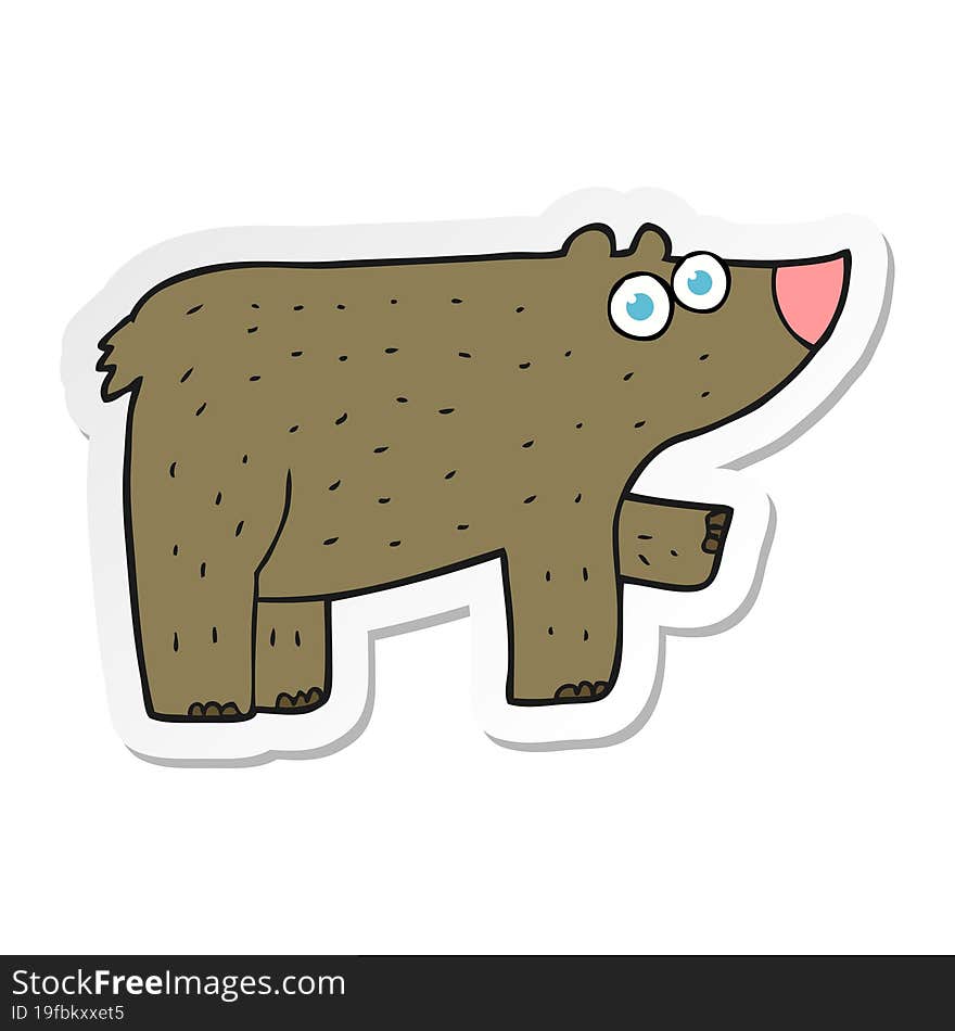 Sticker Of A Cartoon Bear