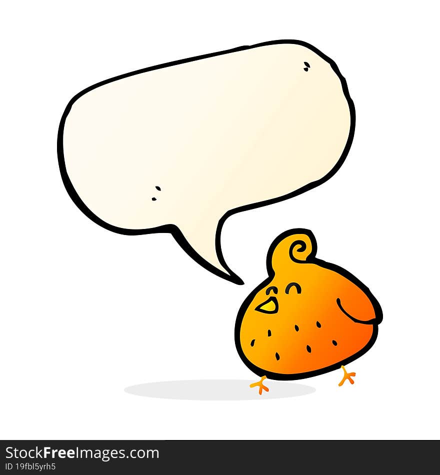 Cartoon Bird With Speech Bubble