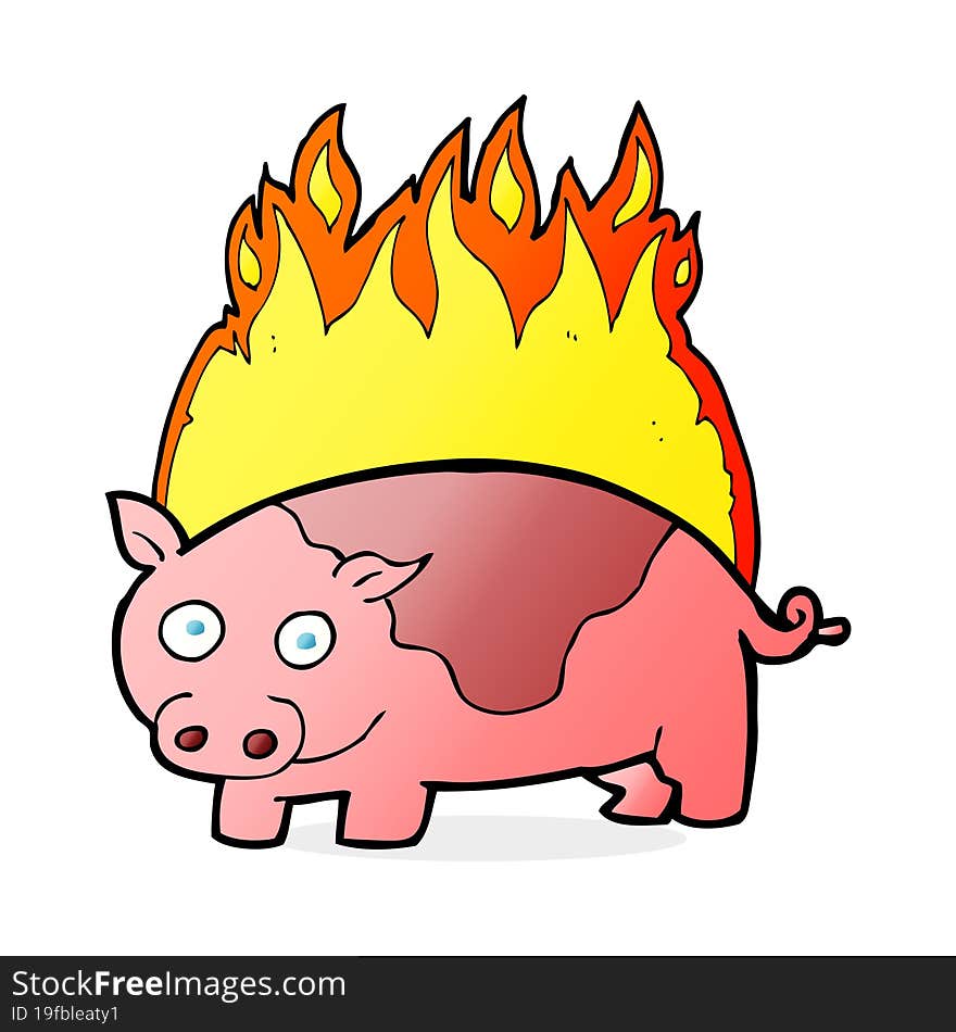 cartoon pig on fire cartoon. cartoon pig on fire cartoon