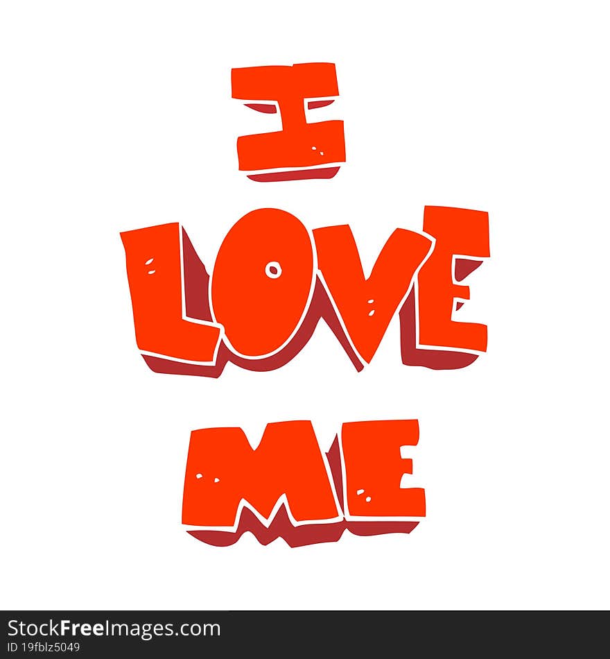 i love me flat color illustration of symbol. i love me flat color illustration of symbol