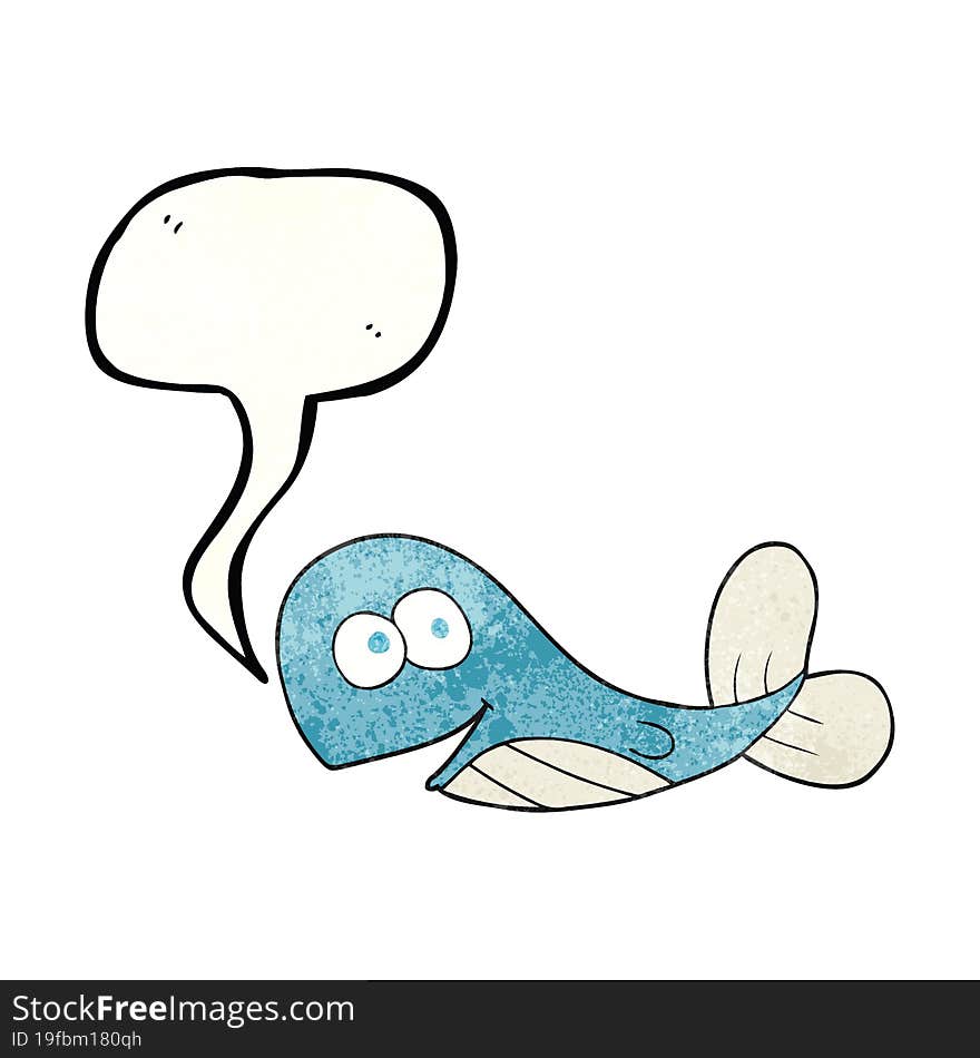 speech bubble textured cartoon whale