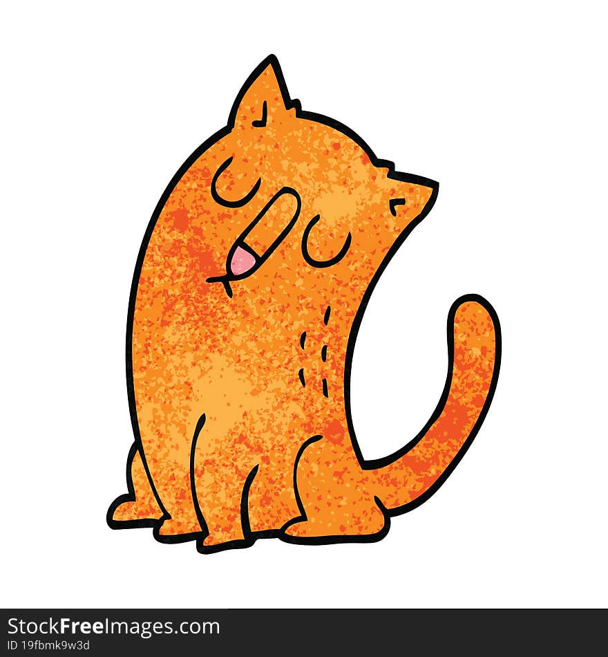 cartoon doodle funny cat