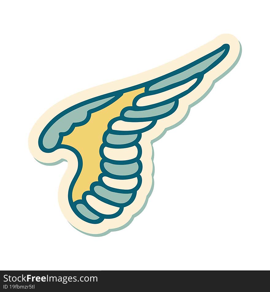 Tattoo Style Sticker Of A Wing