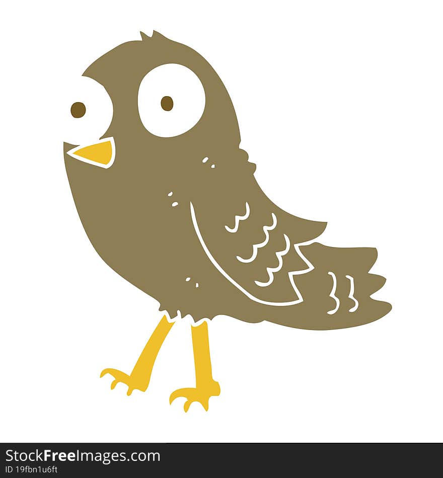 flat color illustration of bird. flat color illustration of bird