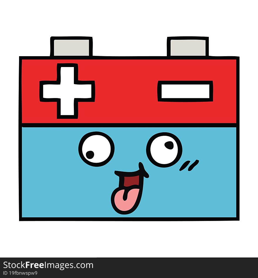 cute cartoon of a car battery. cute cartoon of a car battery