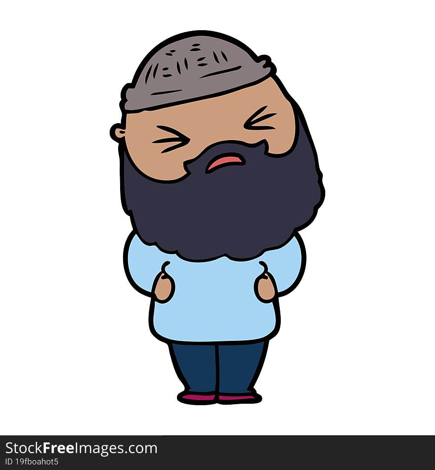 cartoon man with beard. cartoon man with beard