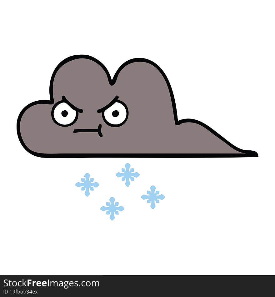 cute cartoon storm snow cloud