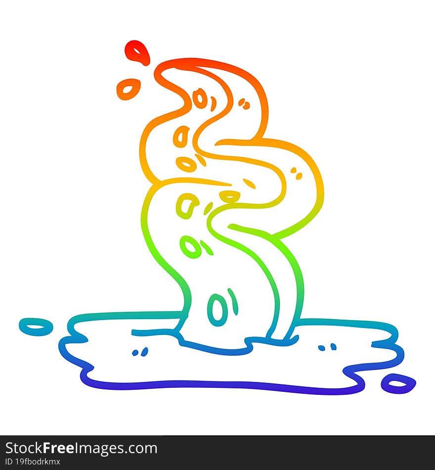 rainbow gradient line drawing cartoon spooky tentacle