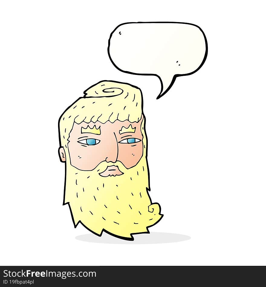 cartoon bearded man with speech bubble