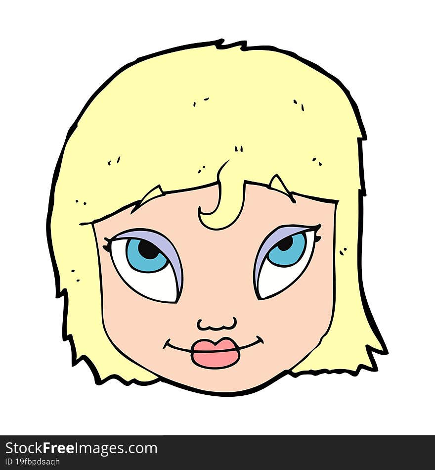 cartoon woman smiling