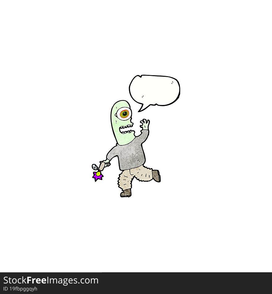 cartoon alien invader