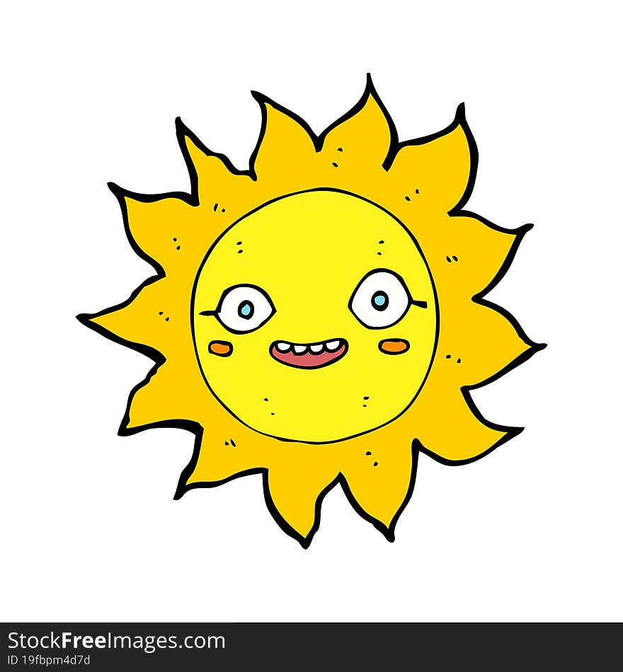 cartoon happy sun